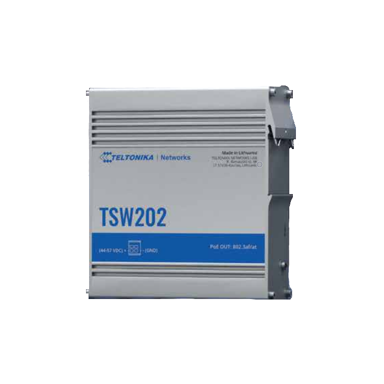 Teltonika TSW202 Industrial PoE+ managed Switch, 8x Gigabit